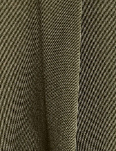 Pantalon large &agrave; pinces vert kaki femme