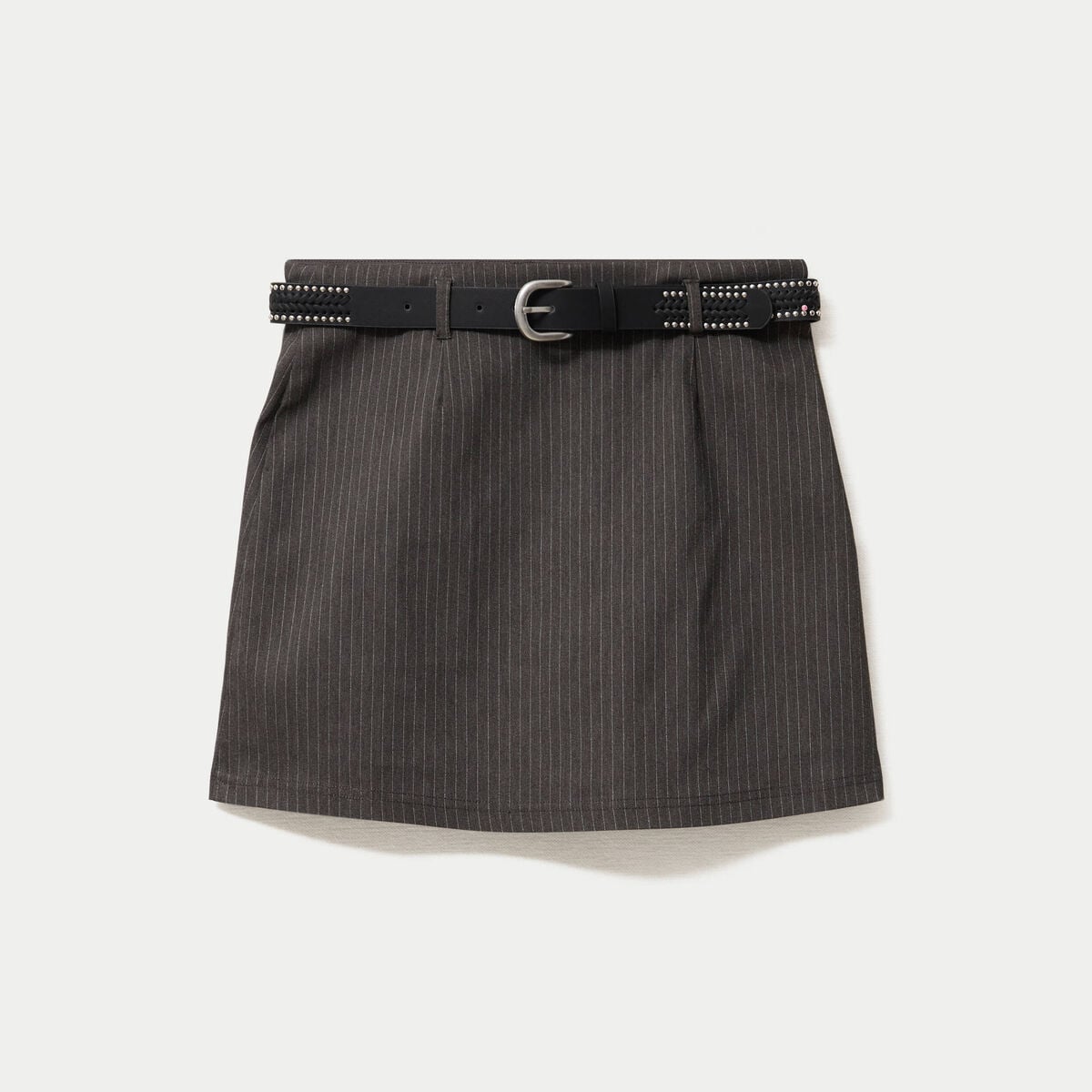 Jupe avec ceinture amovible gris femme