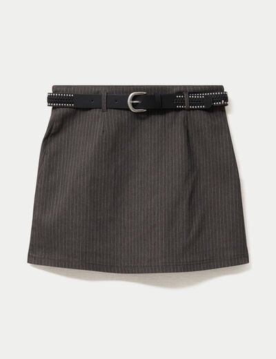 Jupe avec ceinture amovible gris femme