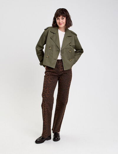 Pantalon droit marron femme