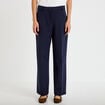 Pantalon bootcut taille haute bleu marine femme