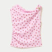 Top pliss&eacute; col bardot sans manches rose clair femme