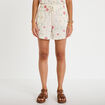 Short avec broderie blanc femme