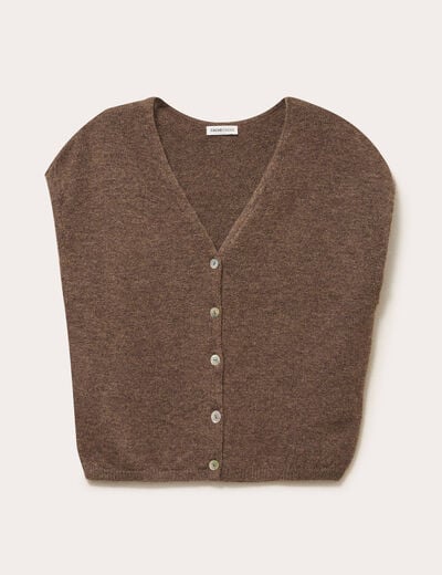 Gilet sans manches marron clair femme
