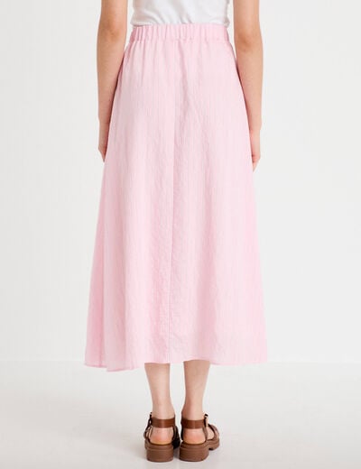 Jupon &eacute;vas&eacute; longueur 3/4 rose femme