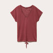 T-shirt d&eacute;tail noeud vieux rose femme