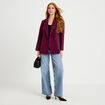 Blazer oversize brillant manches longues prune femme
