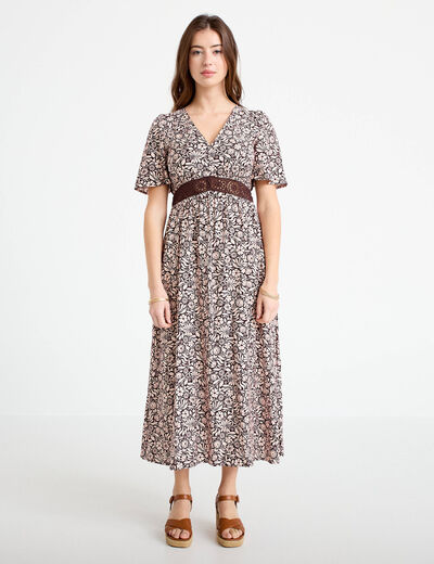 Robe CACHE CACHE - Taille 38 / M, Couleur Marron - Occasion En Très Bon état