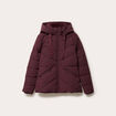 Doudoune cintr&eacute;e &agrave; capuche violet fonc&eacute; femme