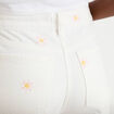 Jean wide leg taille haute &agrave; motif blanc femme