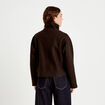 Caban court col montant marron fonc&eacute; femme