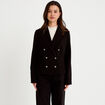 Veste droite sans manches col tailleur noir femme