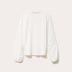 Blouse broderie col V manches longues ecru femme