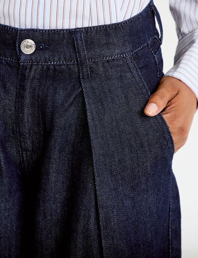 Jean wide leg taille haute denim brut femme