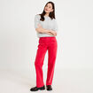 Pantalon droit en velours rouge femme