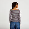 Top ajust&eacute; manches longues col rond marron femme