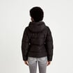 Doudoune cintr&eacute;e &agrave; capuche noir femme