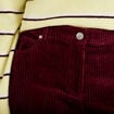 Pantalon large en velours bordeaux femme