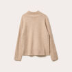Pull col roul&eacute; manches longues beige femme