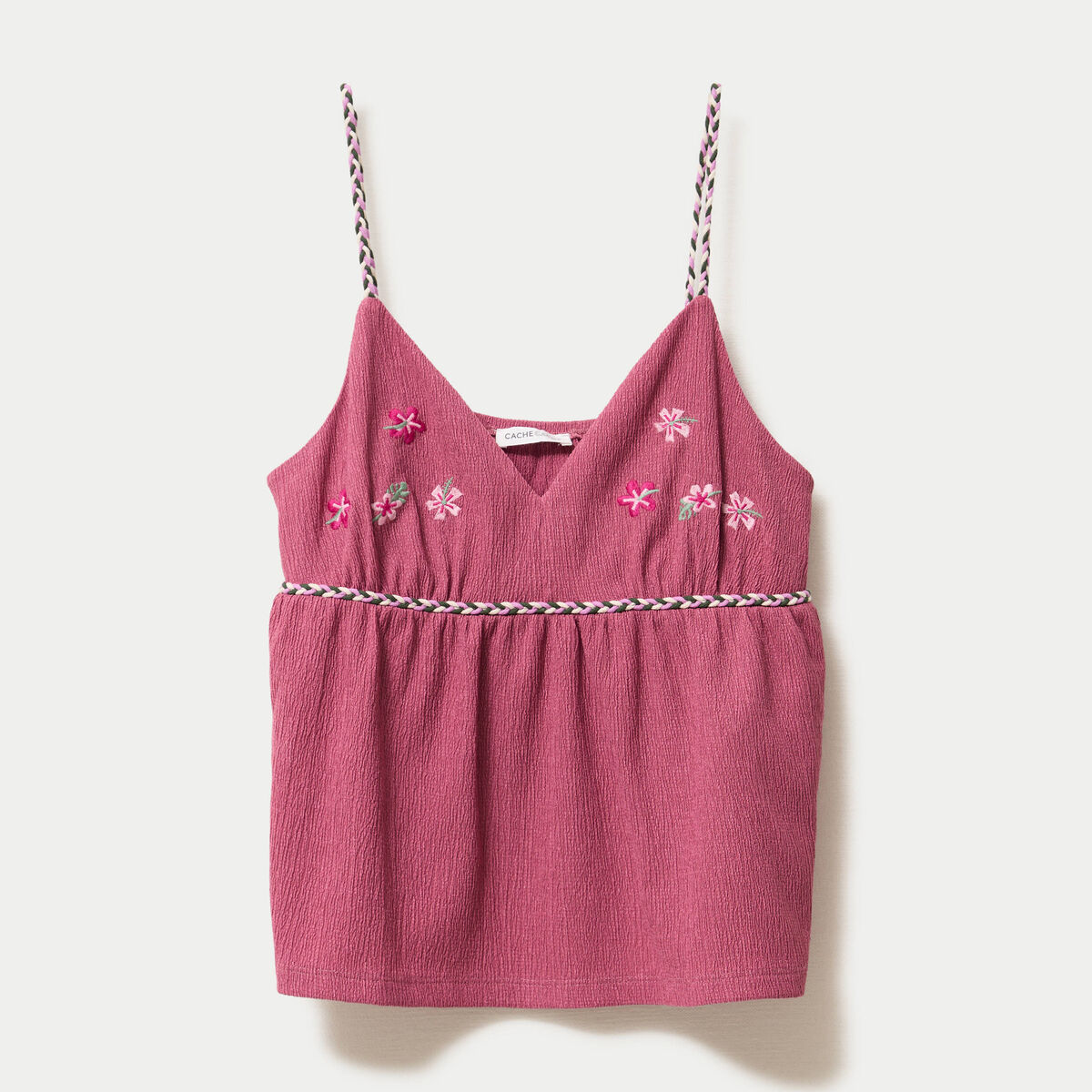 D&eacute;bardeur ajust&eacute; d&eacute;tail broderie prune femme