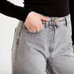 Jeans wide leg taille haute denim gris femme
