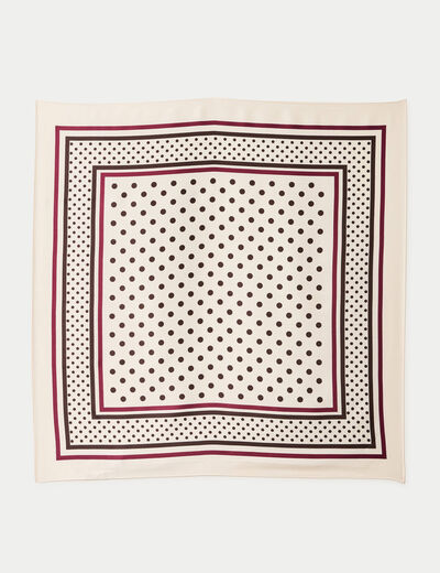 Foulard satin&eacute; soyeux ecru femme