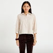 Chemise droite col classique manches 3/4 blanc femme