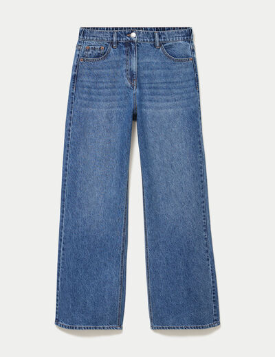 Jean wide leg taille standard denim stone femme