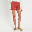 Short chino ceintur&eacute; vieux rose femme