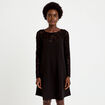 Robe bi-mati&egrave;re courte col rond noir femme