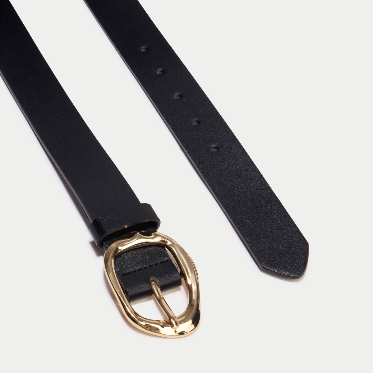 Ceinture fine noir femme