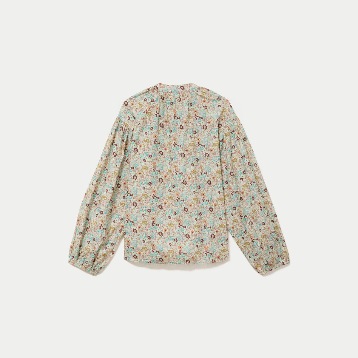 Blouse droite manches longues blanc femme