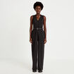 Combinaison large ceinture amovible noir femme