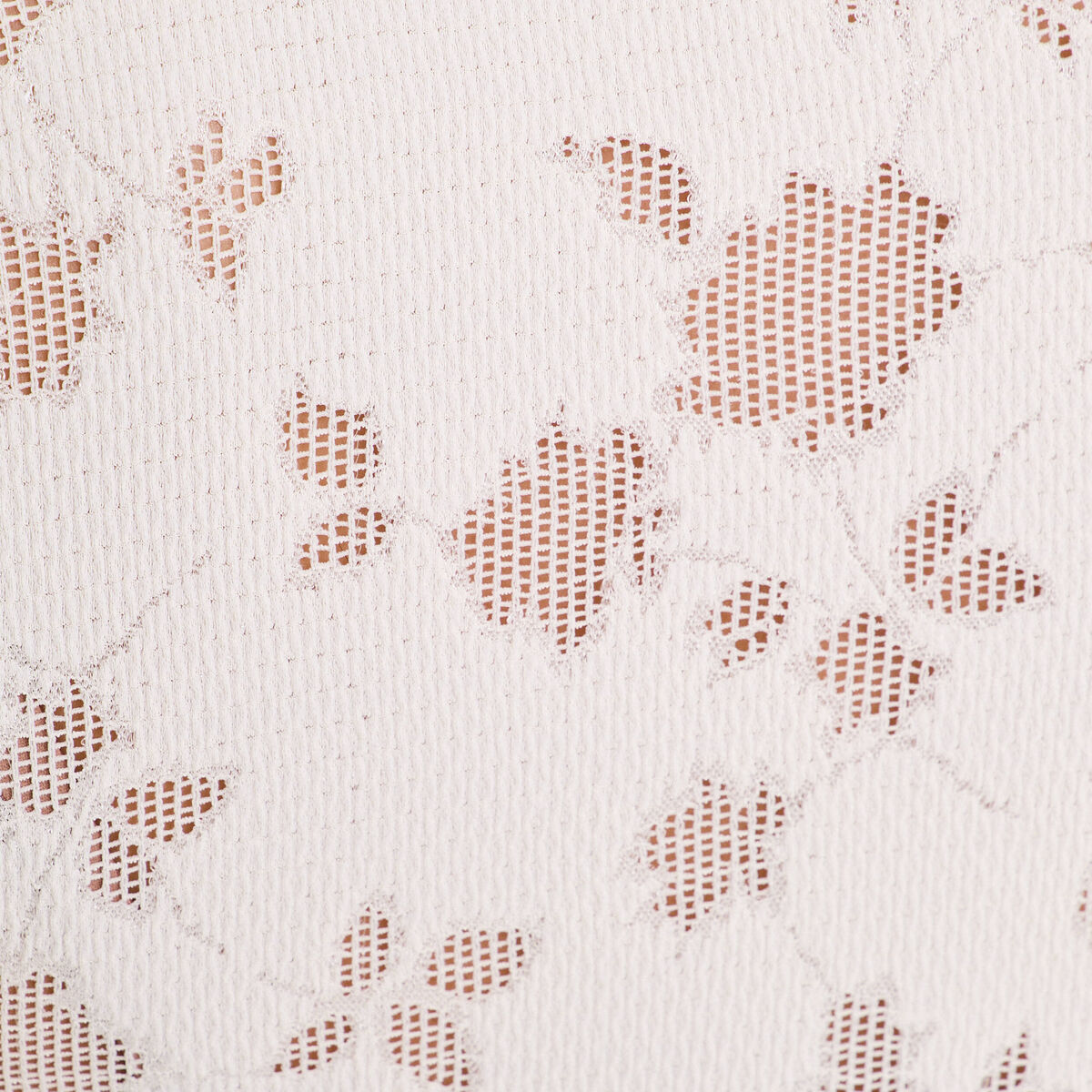 Blouse ajour&eacute;e col montant dentelle ivoire femme