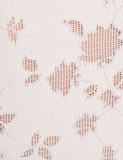 Blouse ajour&eacute;e col montant dentelle ivoire femme