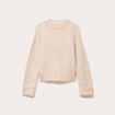 Pull col rond beige femme