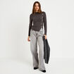 Doudou manches longues ajust&eacute; gris femme