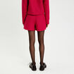Short tweed taille haute rouge clair femme