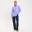 Surchemise oversize col chemise en coton mauve femme