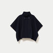 Poncho col am&eacute;ricain bleu marine femme
