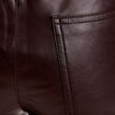 Pantalon large similicuir marron fonc&eacute; femme