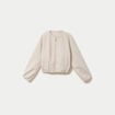 Veste cropped bas resserr&eacute; ecru femme
