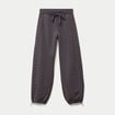 Jogging &agrave; d&eacute;tails clout&eacute;s taille basse gris fonc&eacute; femme