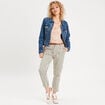 Veste droite en jean denim stone femme