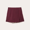 Jupe-short droite fentes violet fonc&eacute; femme