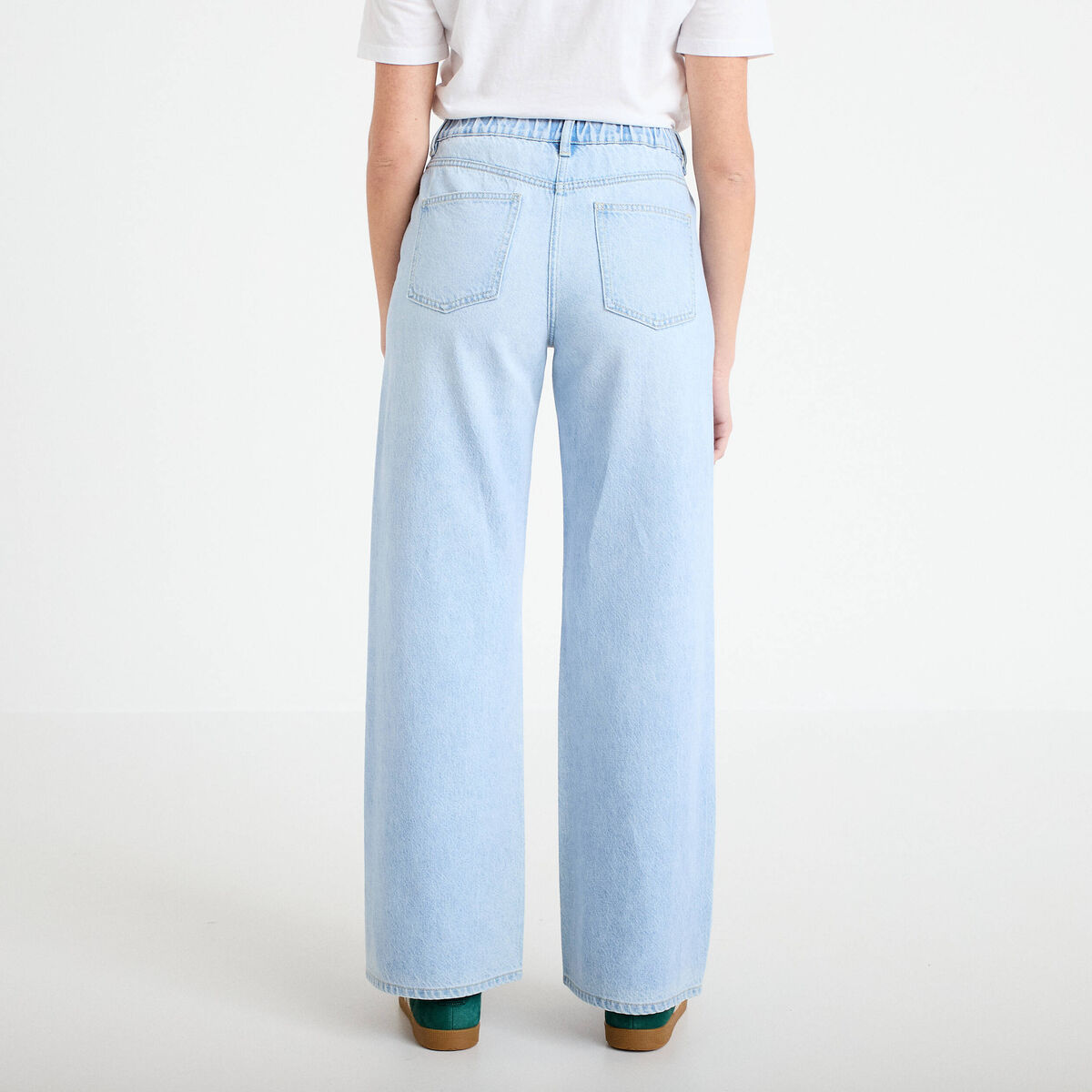 Jean wide leg taille standard denim triple stone femme