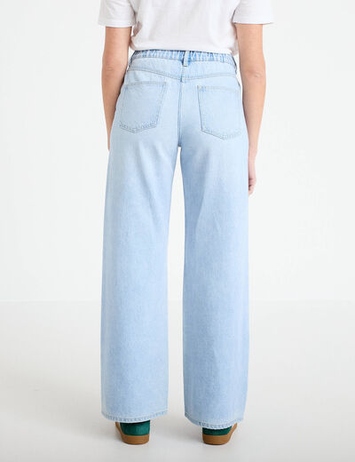 Jean wide leg taille standard denim triple stone femme