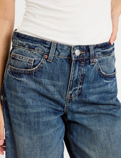 Jean wide leg taille basse denim double stone femme