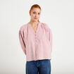 Blouse vichy brod&eacute;e rose femme