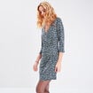 Robe moulante manches 3/4 noir femme